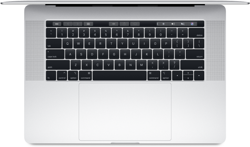 Mac Book Pro Top View Keyboardand Trackpad PNG with transparent background