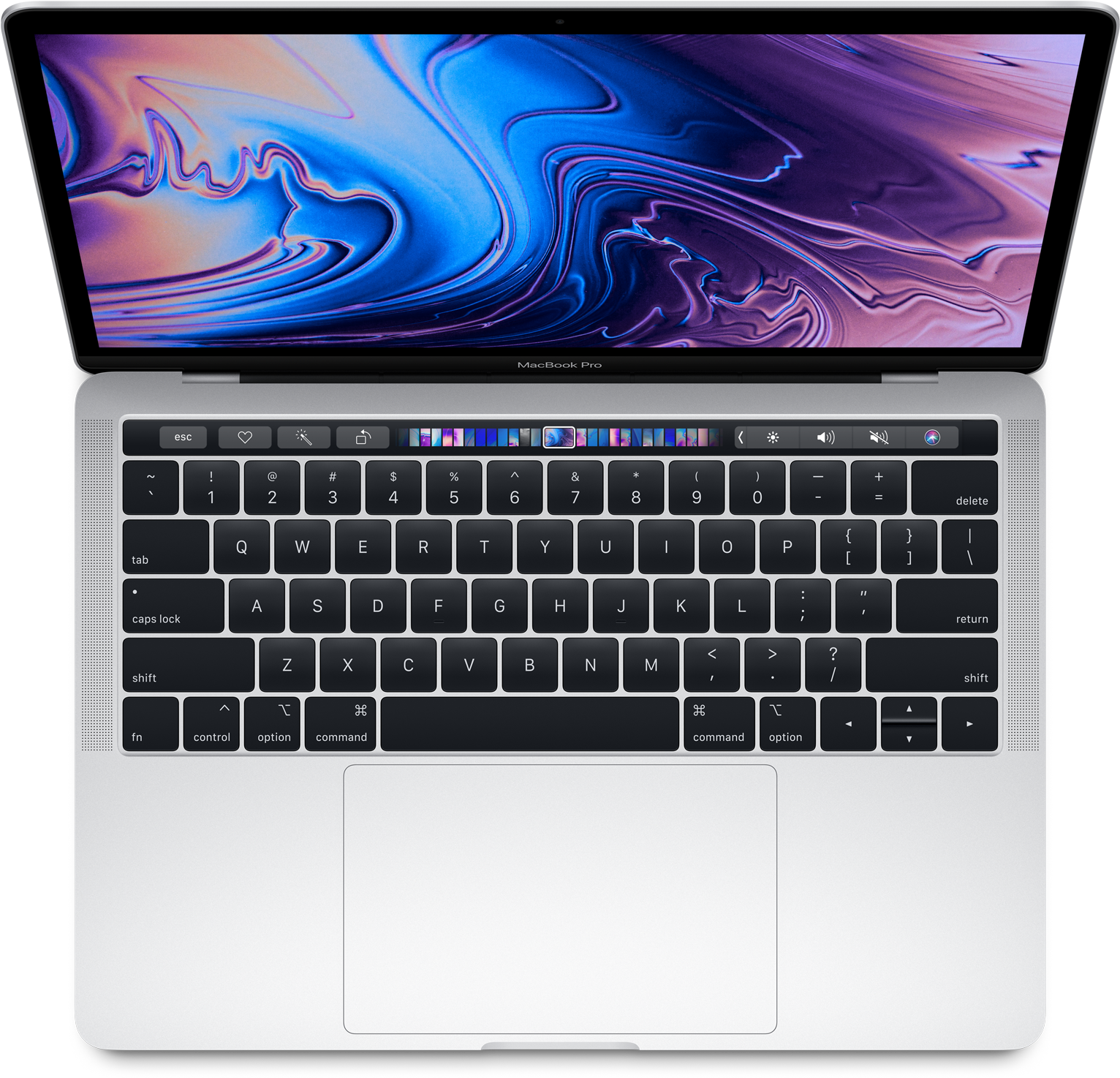 Mac Book Pro Top View Open PNG with transparent background