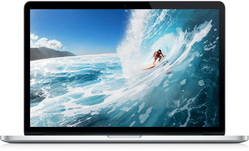 Mac Book Surfing Wallpaper PNG with transparent background