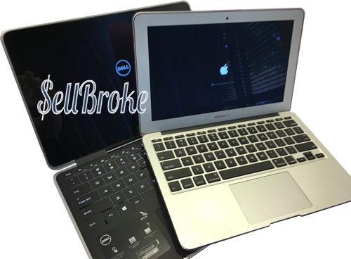 Mac Bookand Dell Laptop Comparison PNG with transparent background