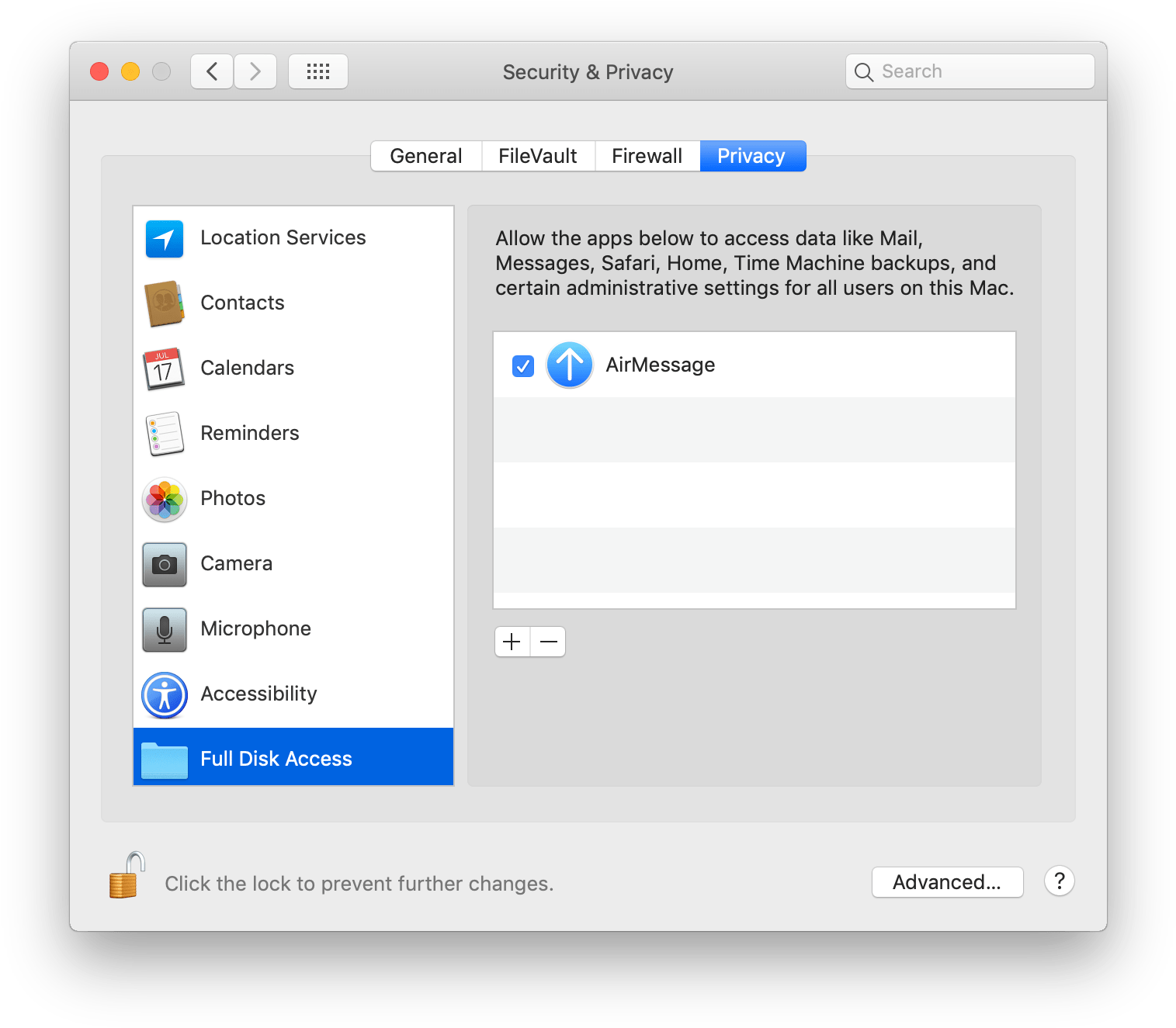 Mac Security Privacy Settings Air Message