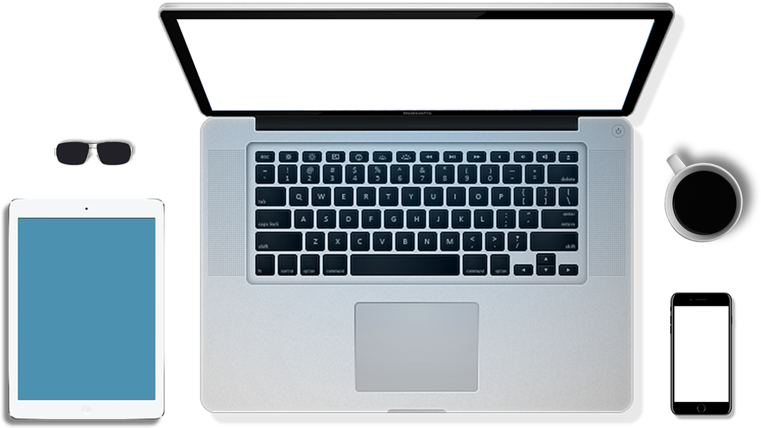 Macbook Pro Workspace Setup PNG with transparent background