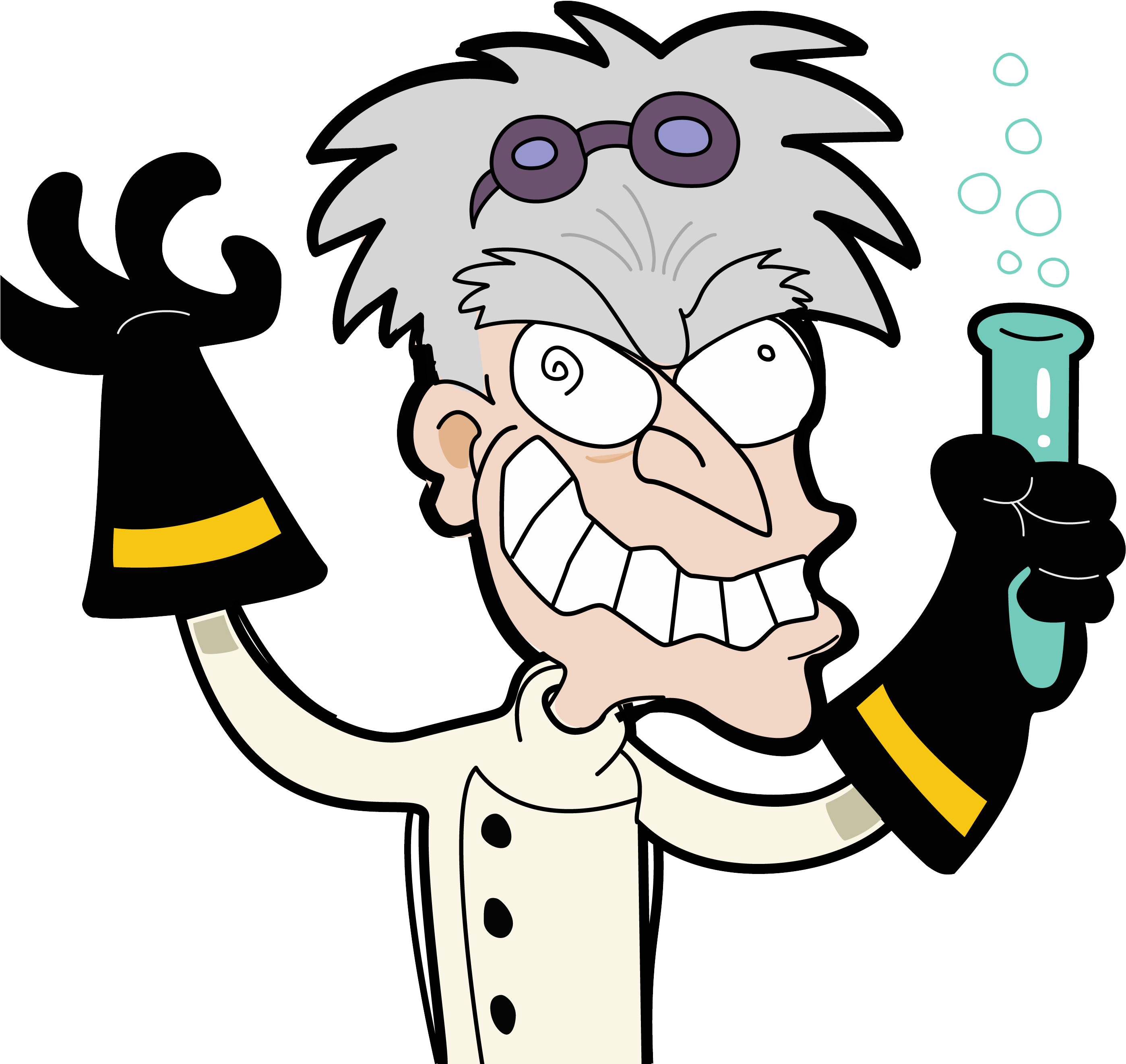 Mad Scientist Cartoon Character