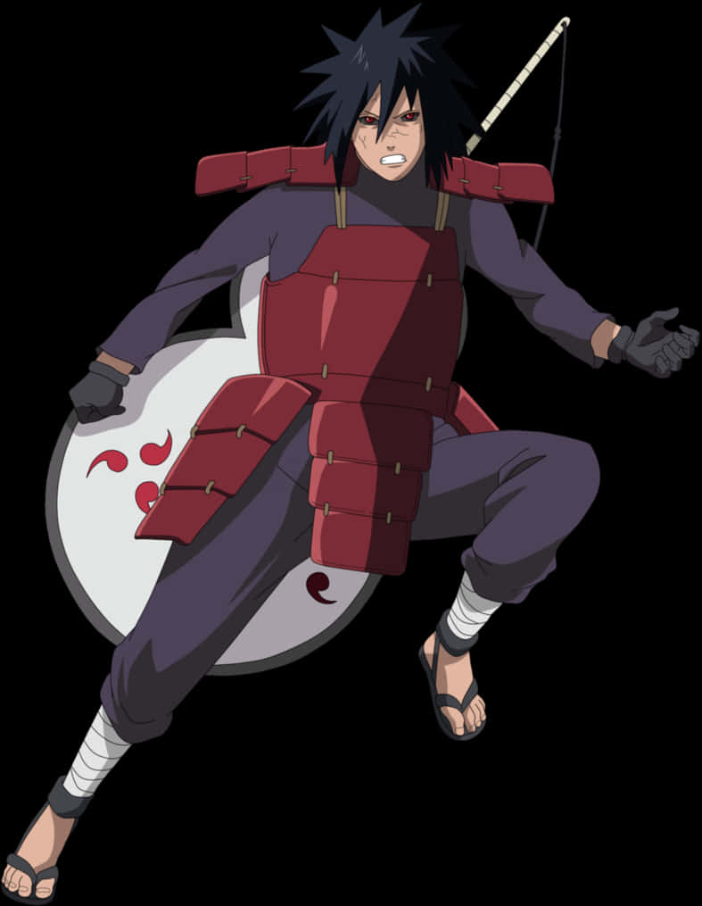 Madara Uchiha Action Pose PNG with transparent background