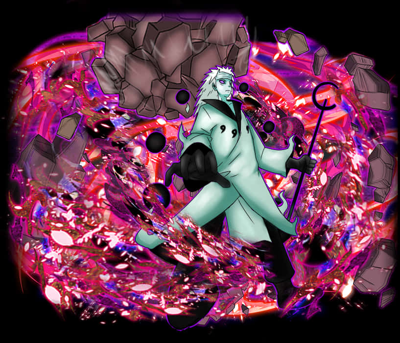 Madara Uchiha Power Surge PNG with transparent background