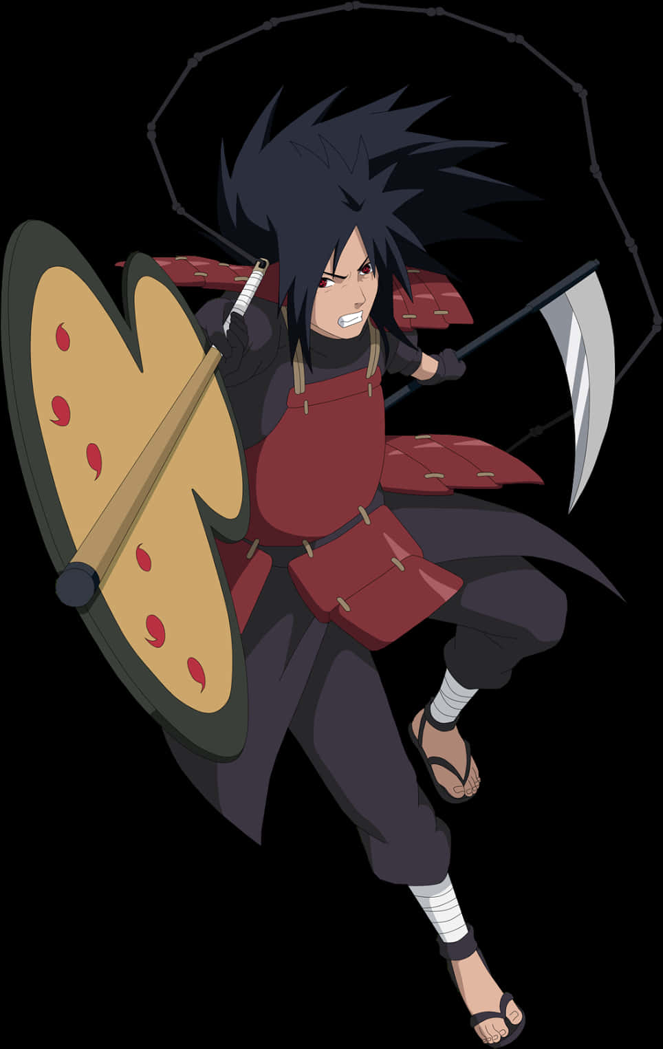 Madara Uchiha Readyfor Battle PNG with transparent background