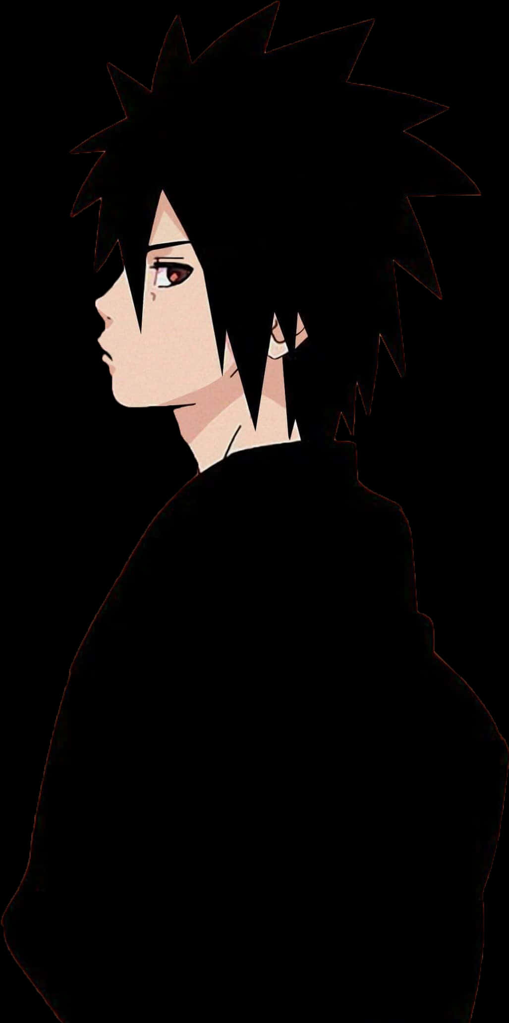 Madara Uchiha Silhouette PNG with transparent background
