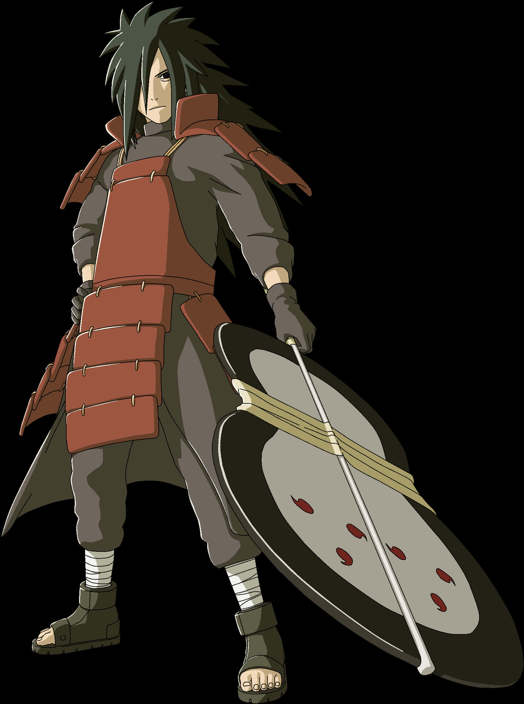 Madara Uchiha With Shield PNG with transparent background