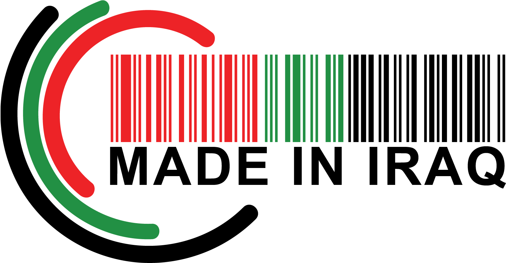 Madein Iraq Barcode Design PNG with transparent background