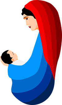 Madonnaand Child Vector Illustration