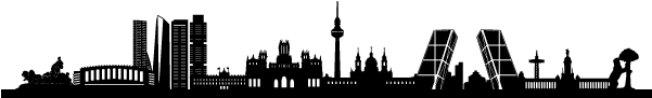 Madrid Skyline Silhouette PNG with transparent background