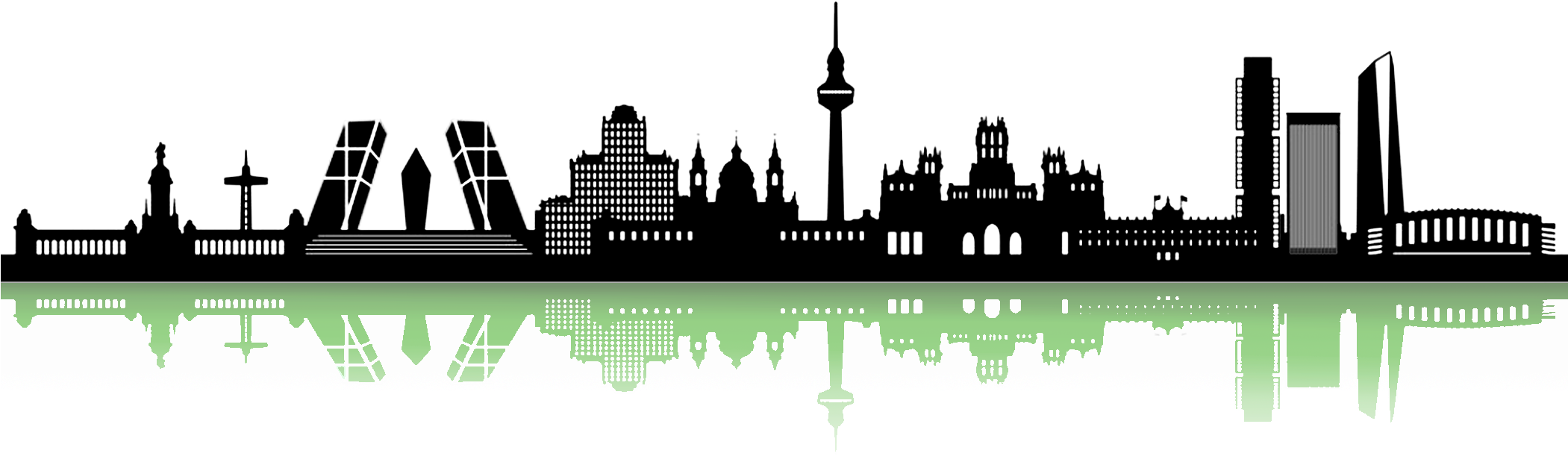 Madrid Skyline Silhouette PNG with transparent background