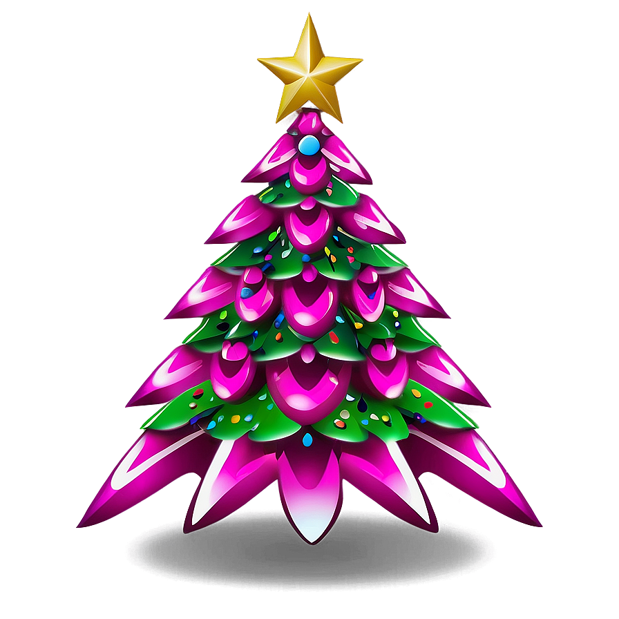 Magenta Pink Christmas Tree Png Umw72