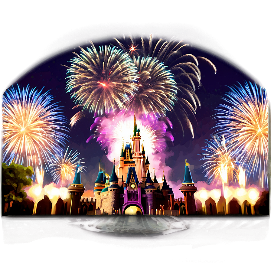 Magic Kingdom Fireworks Display Png 32