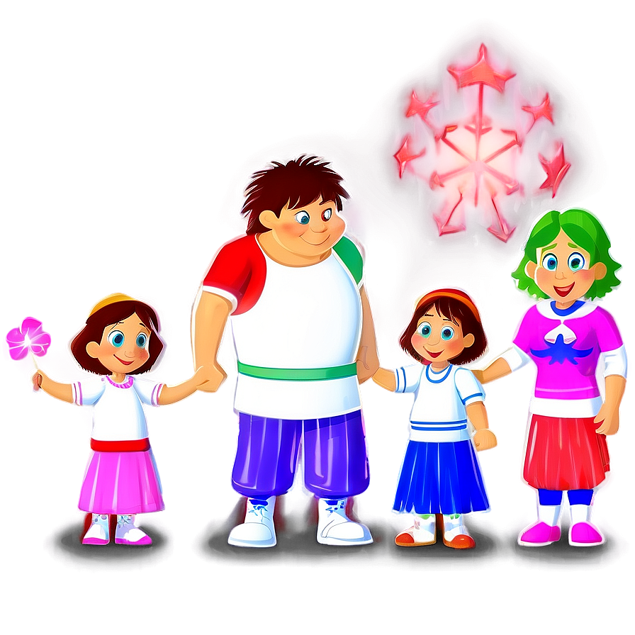 Magical Family Cartoon Scene Png Bij