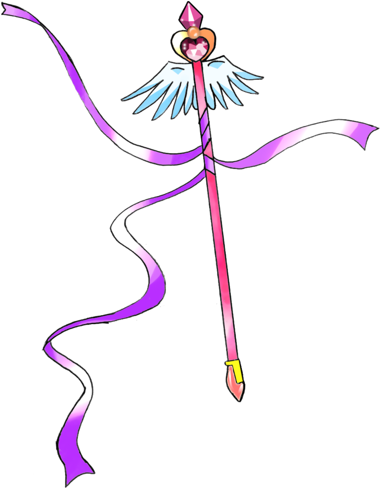 Magical Heart Wand Illustration