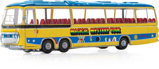 Magical Mystery Tour Bus Model PNG with transparent background