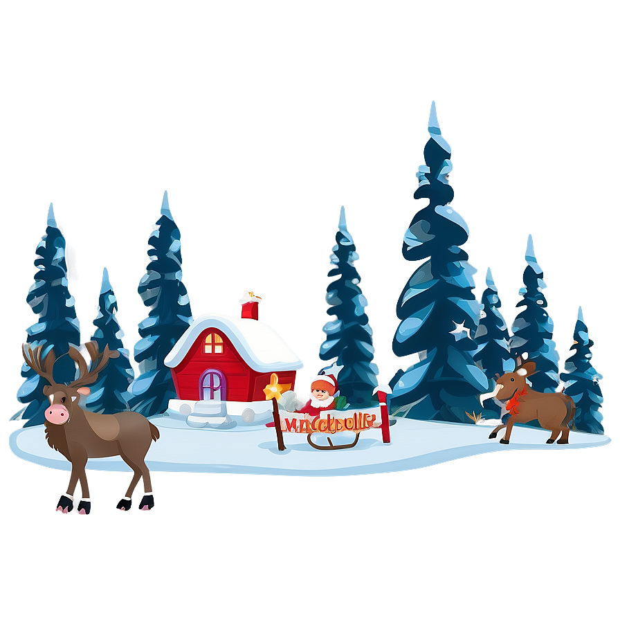 Magical North Pole Scene Png Kor