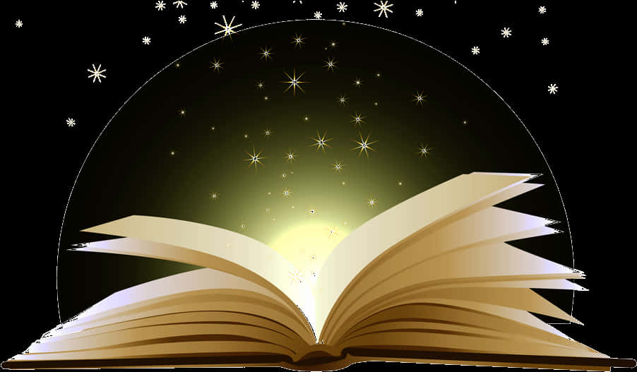Magical_ Open_ Book PNG with transparent background