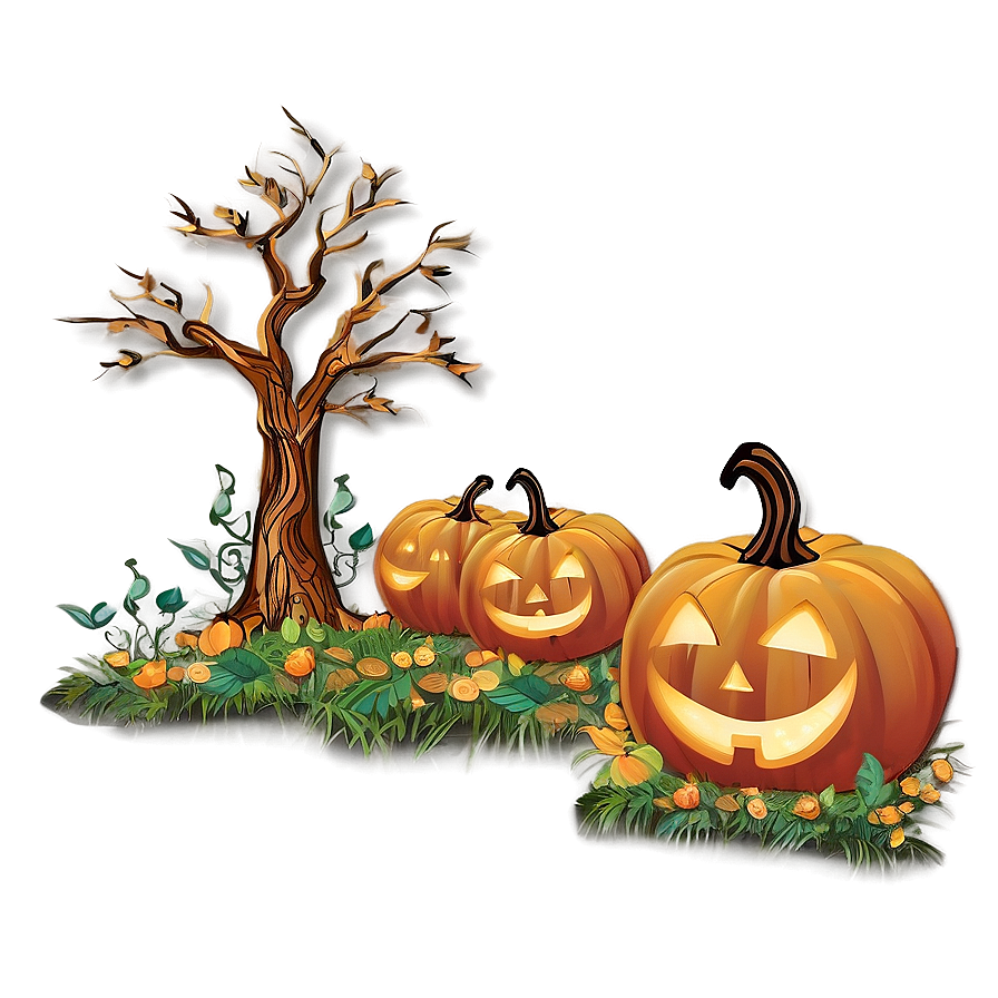 Magical Pumpkin Patch Evening Png 49