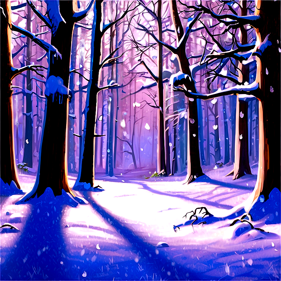 Magical Snowfall Forest Png Jxv97