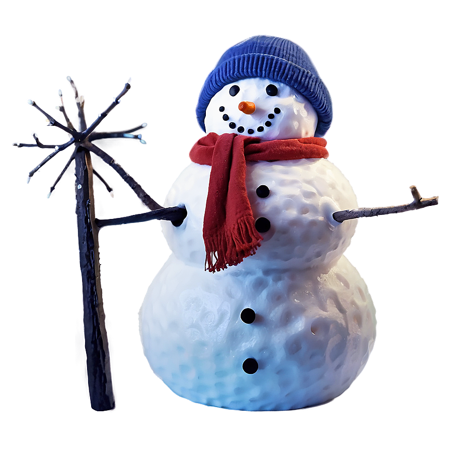 Magical Snowman At Night Png Hlo