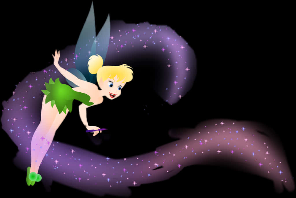 Magical Tinkerbell Night Sky PNG with transparent background