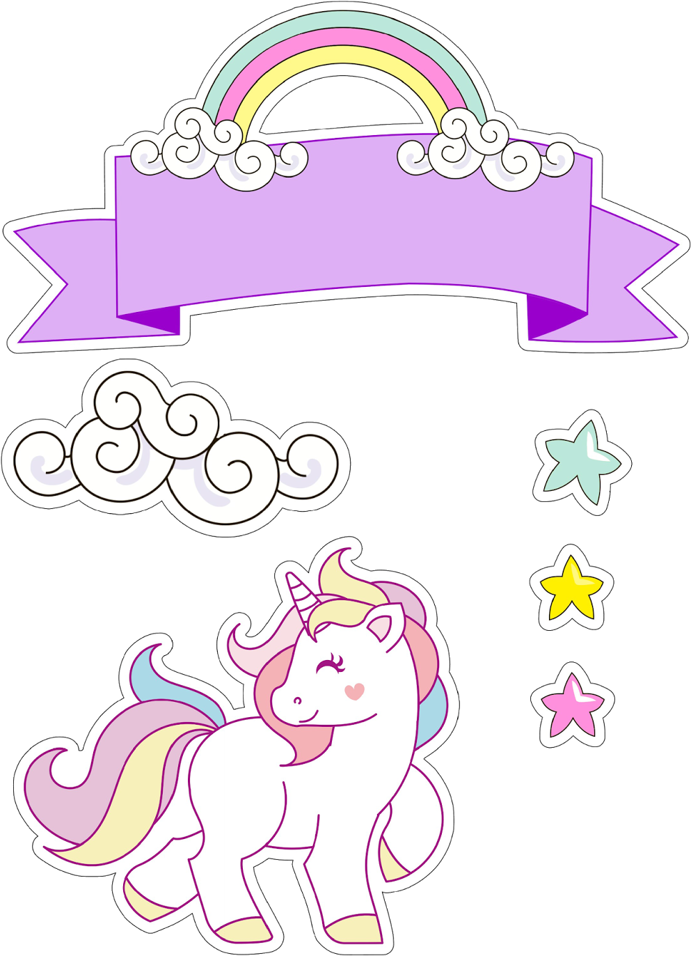 Magical Unicornand Rainbow Banner