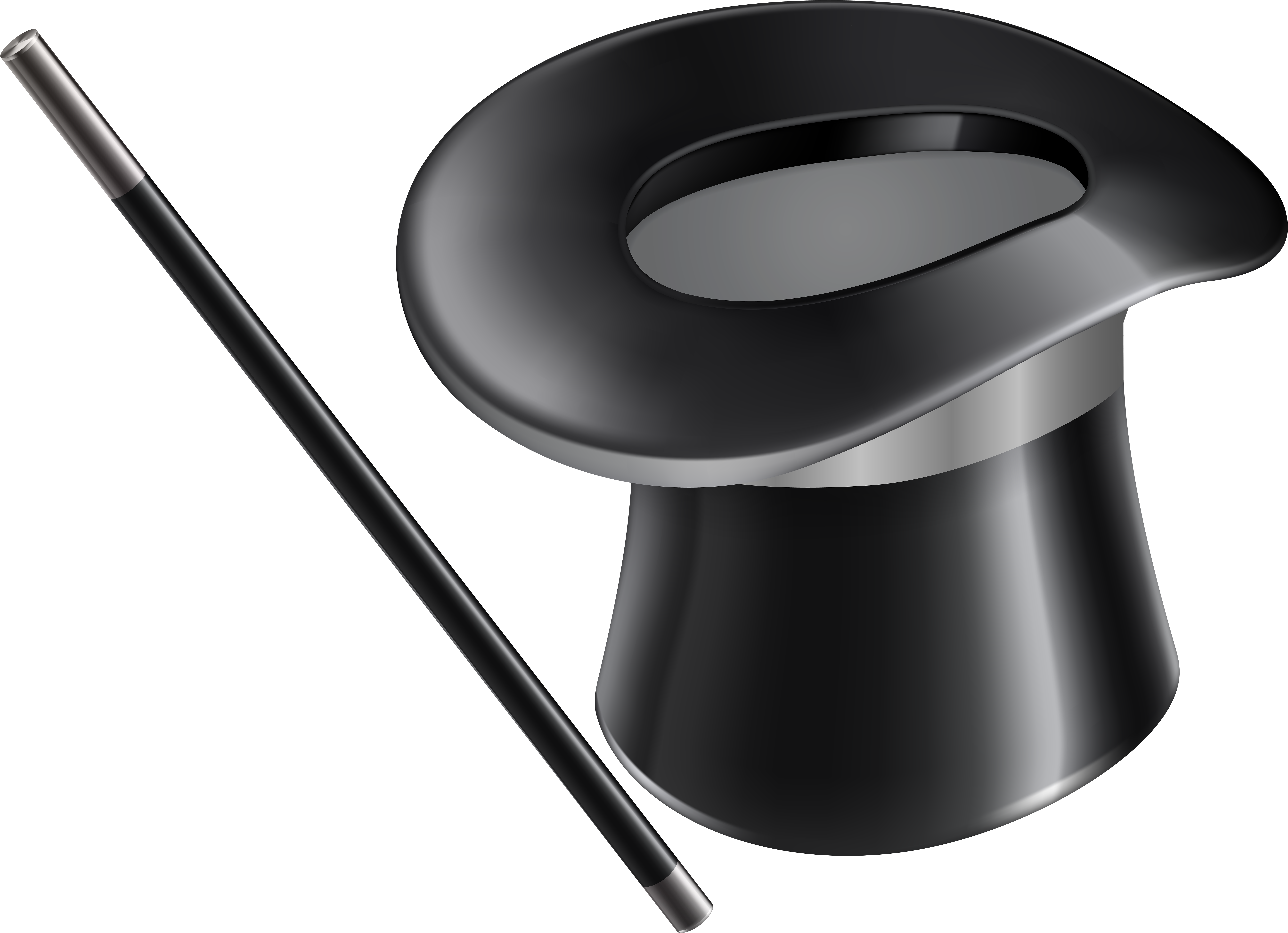 Magic Hat And Magic Wand Transparent Png Clip Art - Magic Wand And Top Hat Clipart, Png Download PNG with transparent background