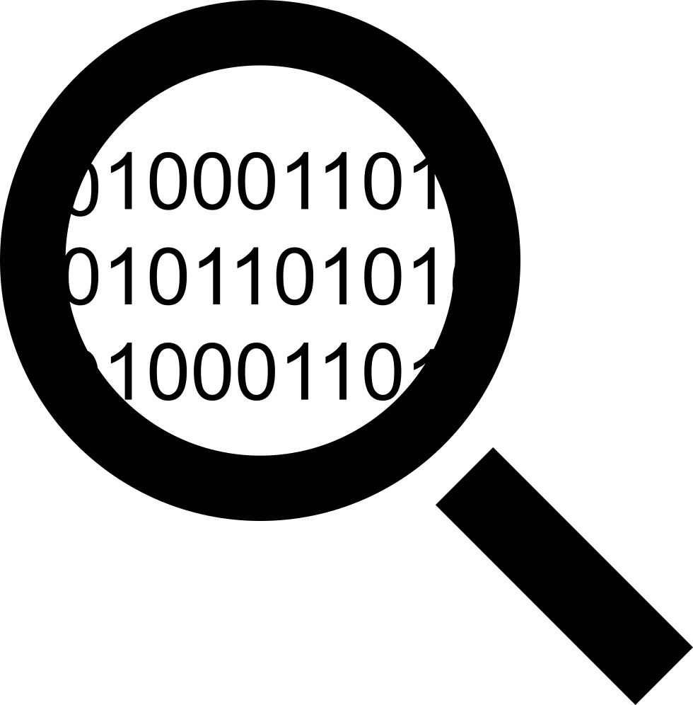 Search Code Interface Symbol Of A Magnifier With Binary - Code Search Icon, HD Png Download PNG with transparent background