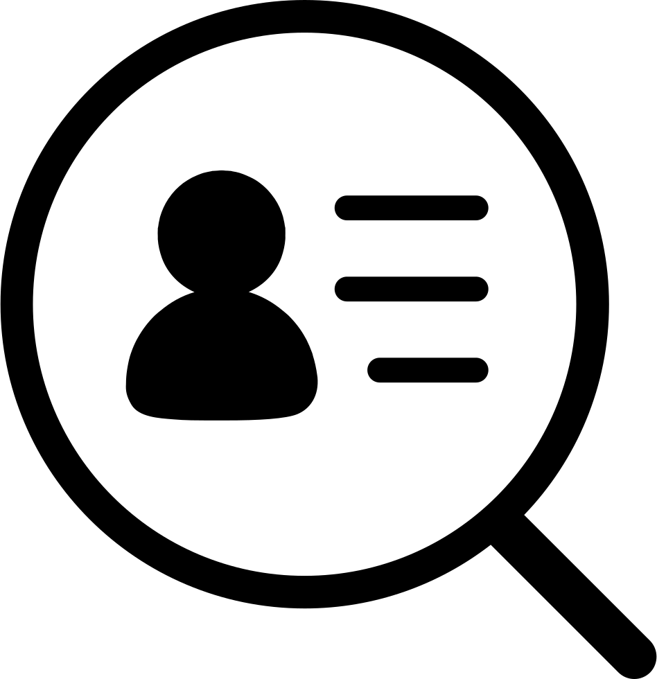 Magnifying Glass User Icon PNG with transparent background