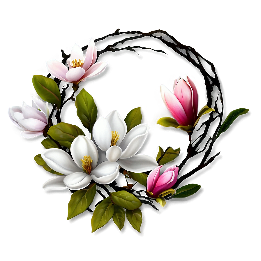 Magnolia Flower Circle Png Lqx93