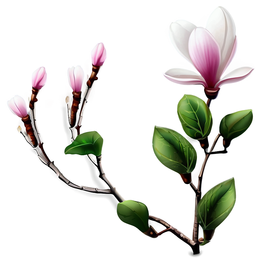 Magnolia Flower Illustration Png Kva50