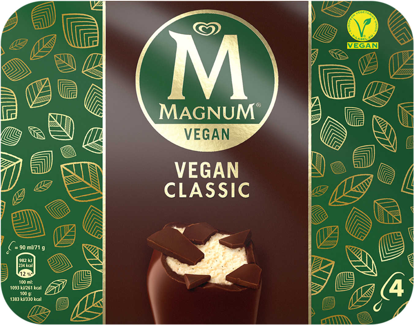 Magnum Classic Vegan 90ml 4mp - Vegan Magnum Ice Cream, HD Png Download PNG with transparent background