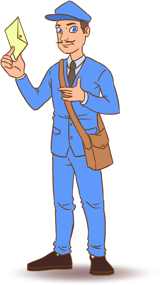Mail Carrier Holding Letter PNG image with a transparent background, free high-resolution download