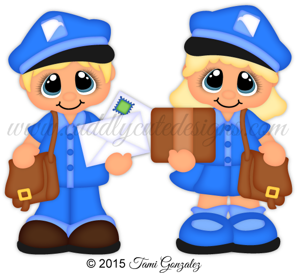 Mail Carriers Cartoon Illustration