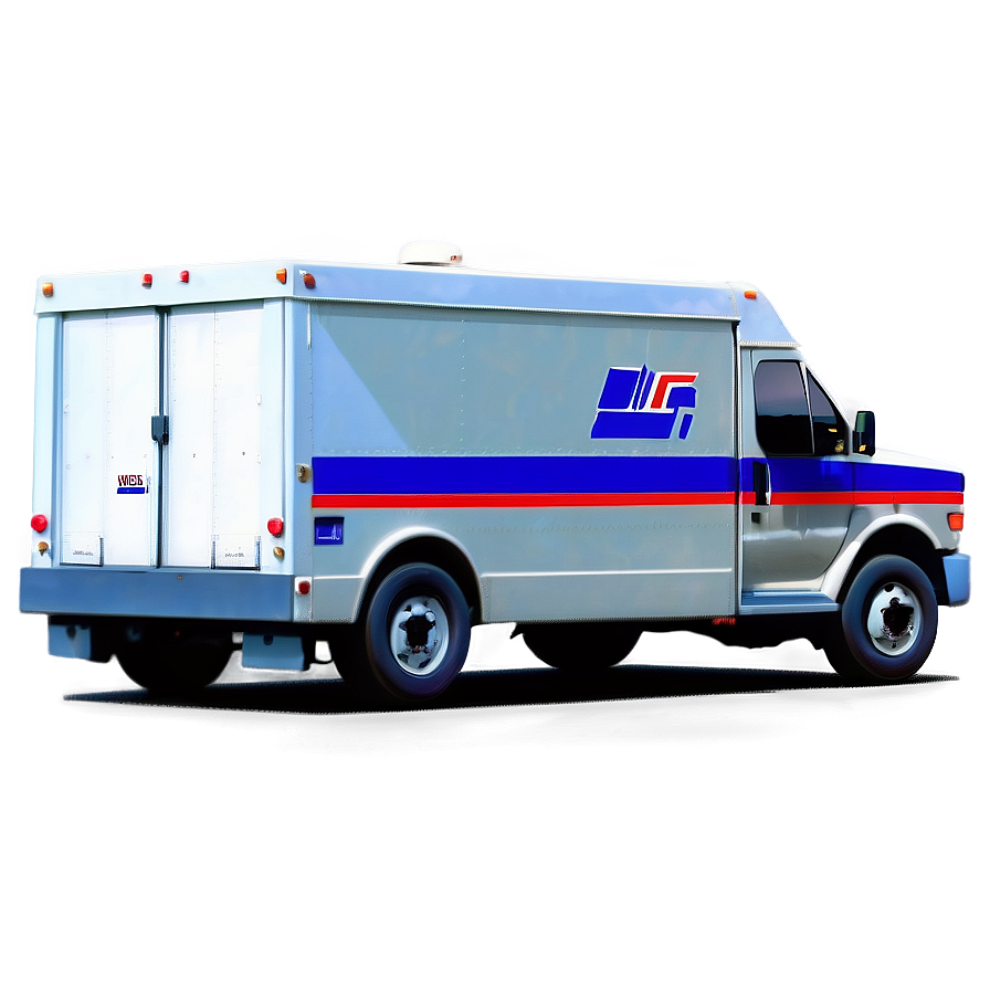 Mail Truck In Action Scene Png Eax