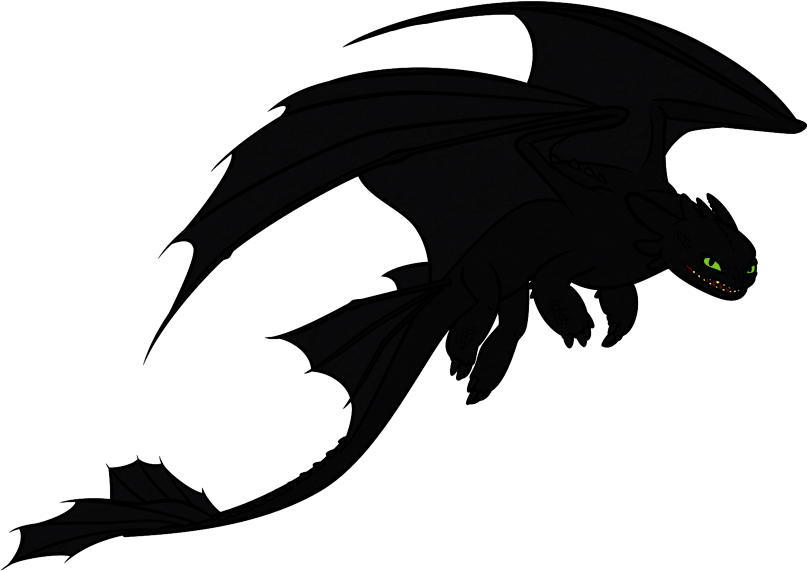 Majestic Black Dragon Silhouette