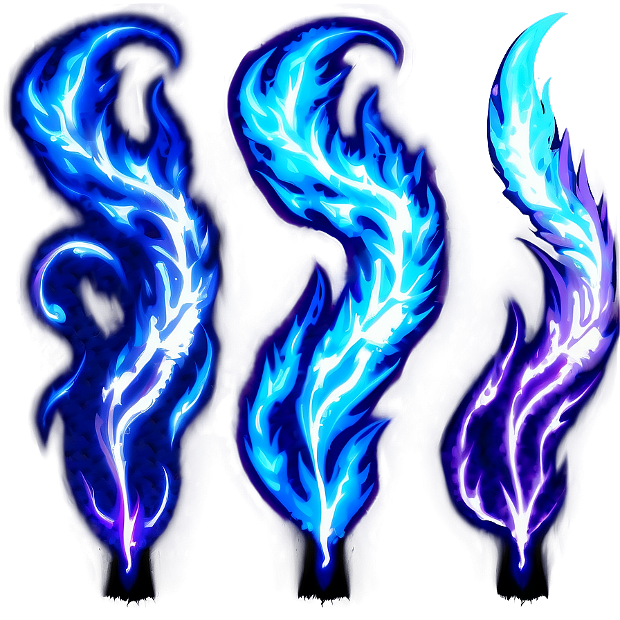 Majestic Blue Flames Png Kmh