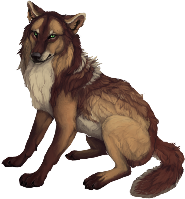 Majestic Brown Wolf Illustration