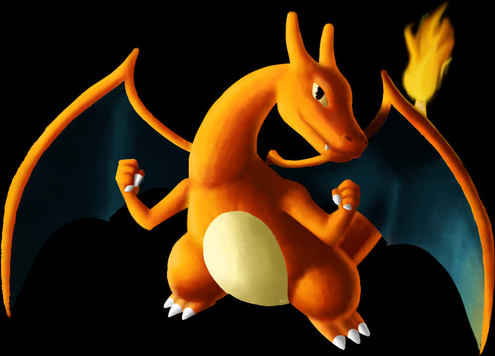 Majestic Charizard Artwork PNG with transparent background