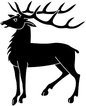 Majestic Deer Silhouette PNG with transparent background