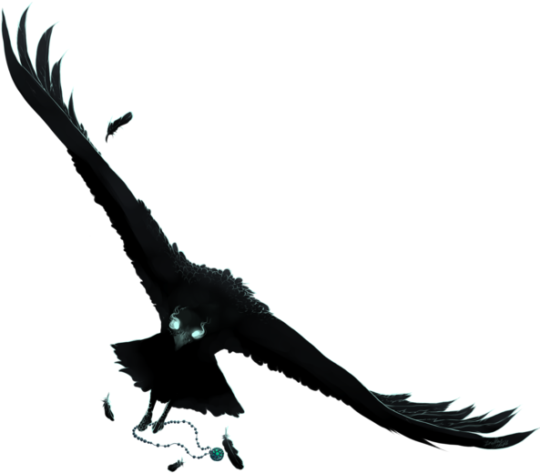 Raven Art Png - Anime Raven Animal PNG with transparent background