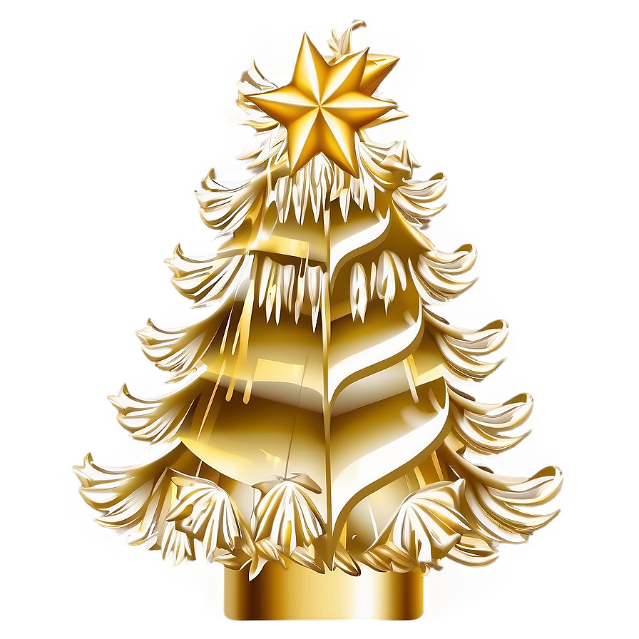 Majestic Full Gold Christmas Tree Png 06282024