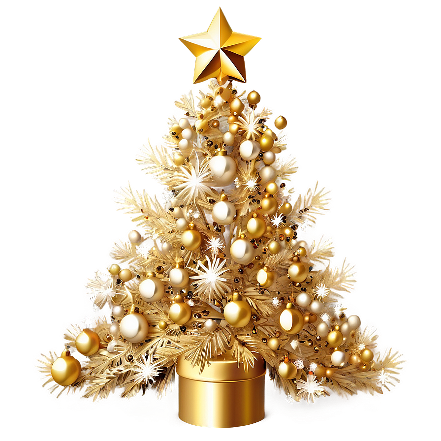 Majestic Full Gold Christmas Tree Png Drl17