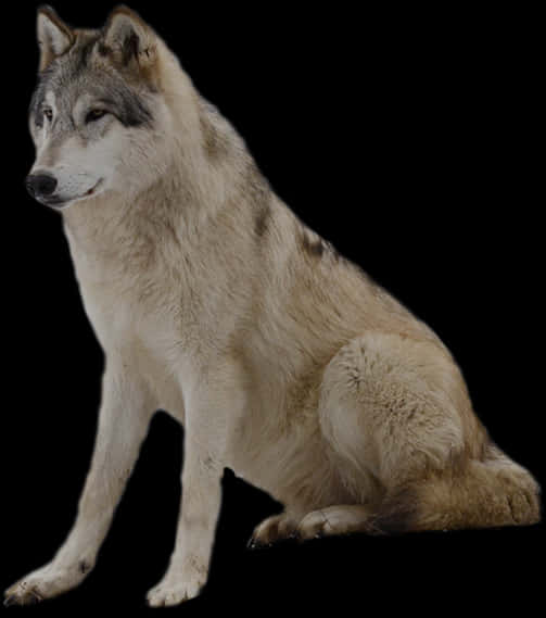 Majestic Grey Wolf Sitting