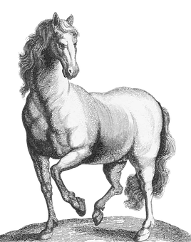 Majestic Horse Sketch Artwork PNG with transparent background