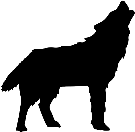 Majestic Howling Wolf Silhouette