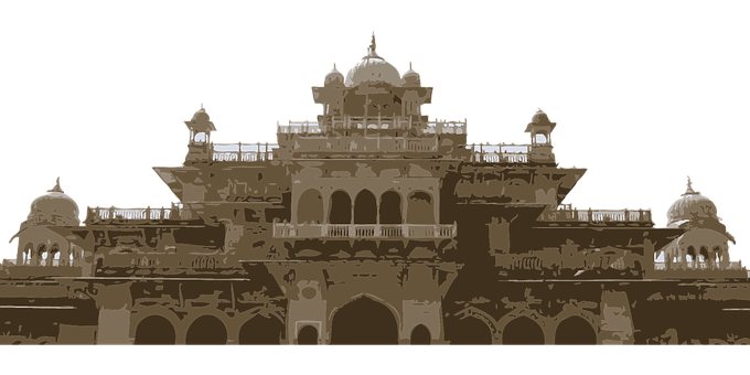 Majestic_ Indian_ Palace_ Night_ Illustration PNG with transparent background