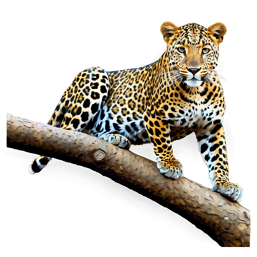 Majestic Leopard On Tree Png Bpg